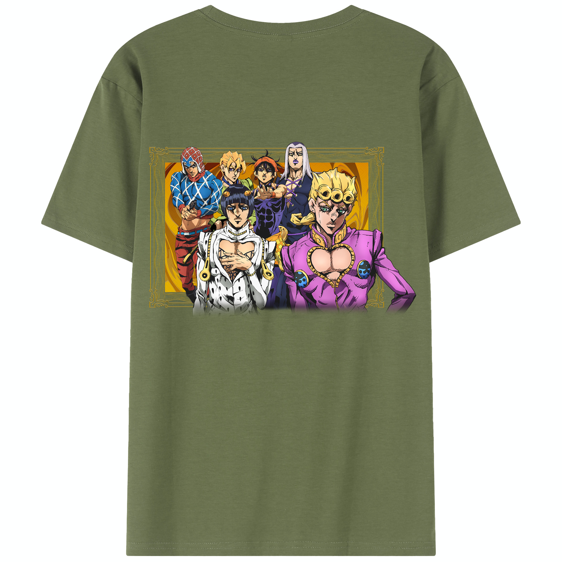 （画像用） ジョジョの奇妙な冒険 ジョルノ?ジョバァーナ JoJo's Bizarre Adventure Giorno Giovanna 綿100％半袖Tシャツ（背面プリント）